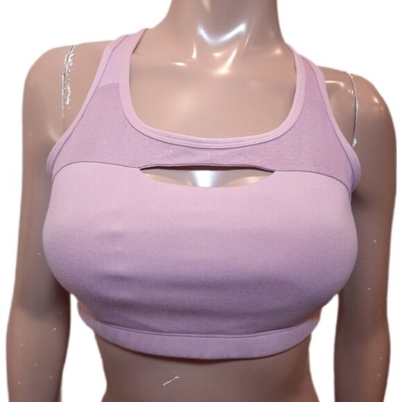 3/$20 ATHLETIC WORKS Sports Bra Mesh Cut Out Crossover Back Removable Pads - Picture 1 of 12